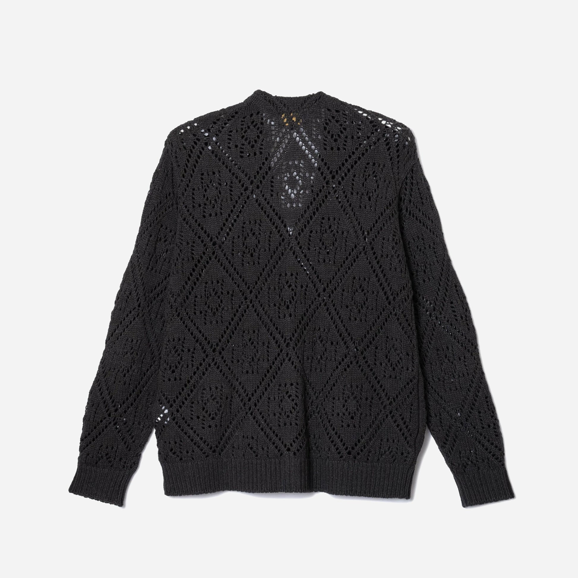 Lace Stitch Cardigan - Charcoal