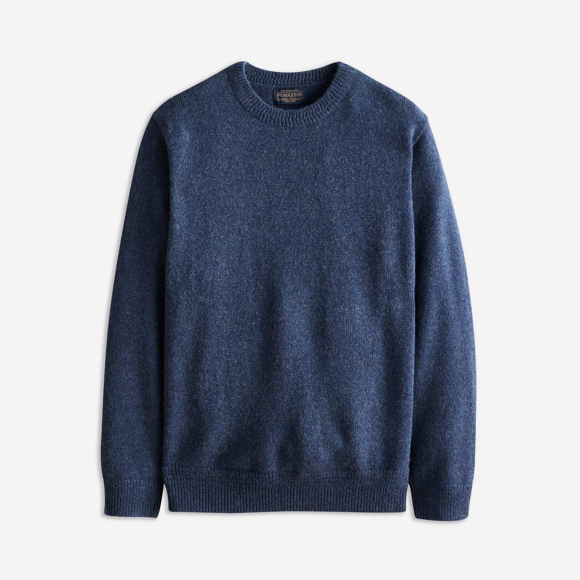 Shetland Wool Crew Sweater - Dark Blue Heather