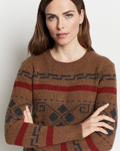 Westerley Crewneck Sweater - Copper Brown/Multi