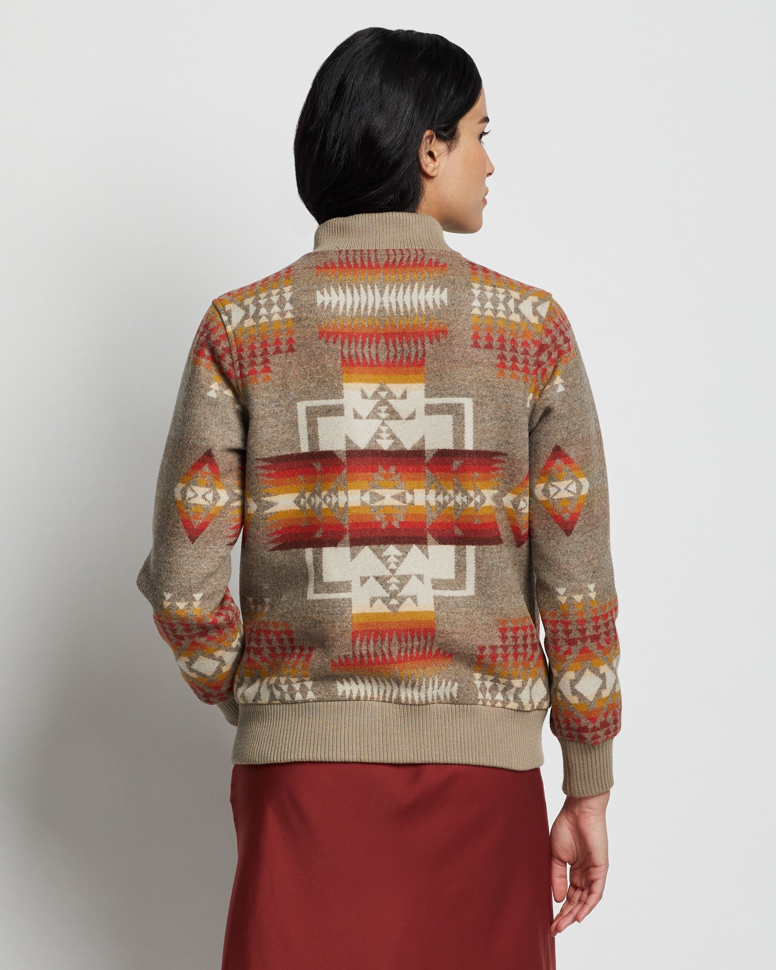 Jacquard Bomber - Taupe Chief Joseph