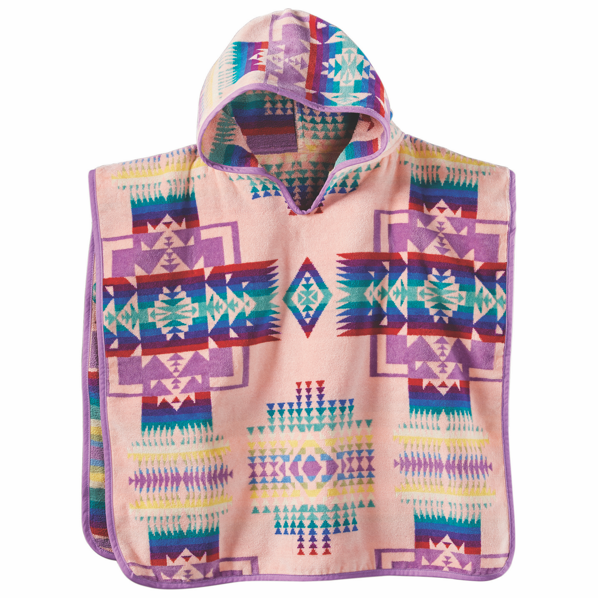 Jacquard-Kapuzenhandtuch für Kinder – Chief Joseph Pink