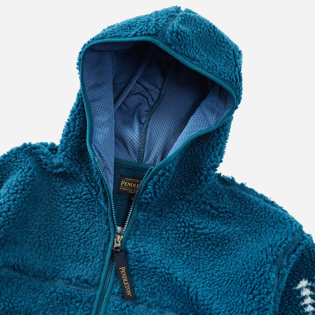 Unisex Boa Zip Hoodie - Turquoise Harding