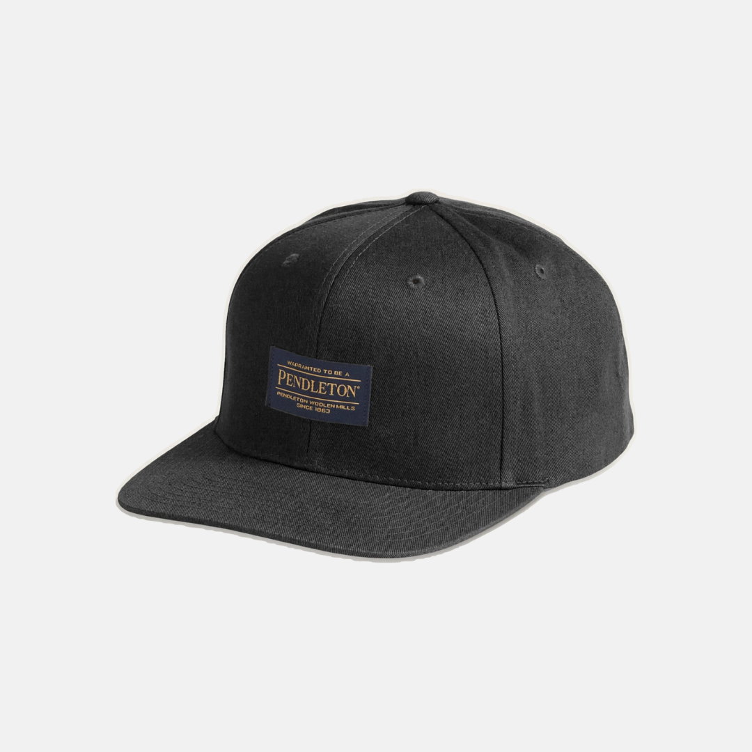 Logo Flat Brim Hat Black