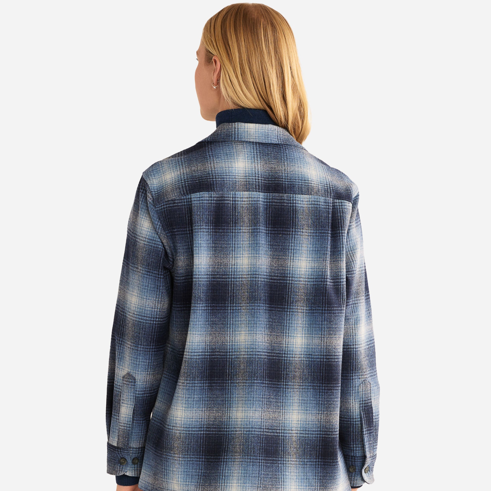 Womens Boyfriend Board Shirt - Blue Mix Ombre