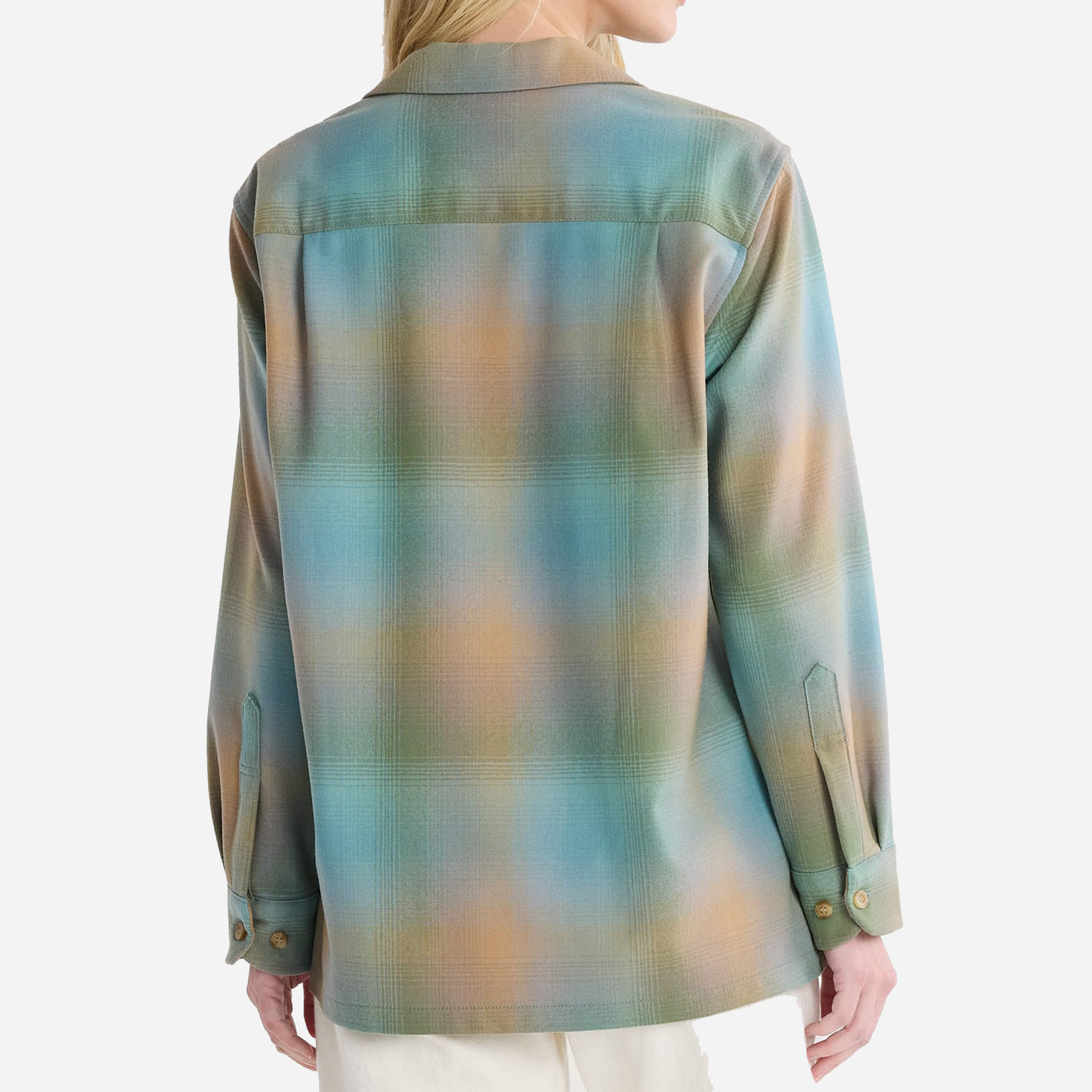 Women's Boyfriend Board Shirt - Green/Tan Ombre