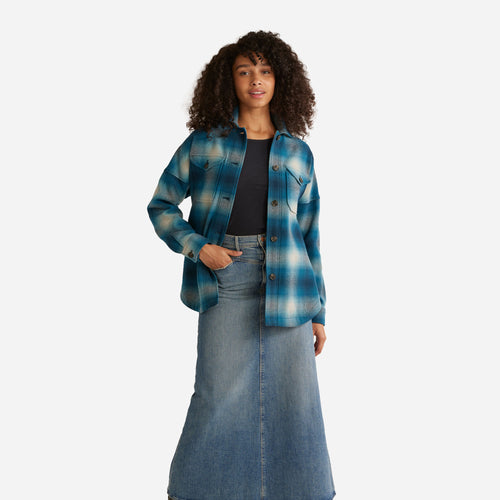 Veste en laine pour femme - Turquoise Ombre 