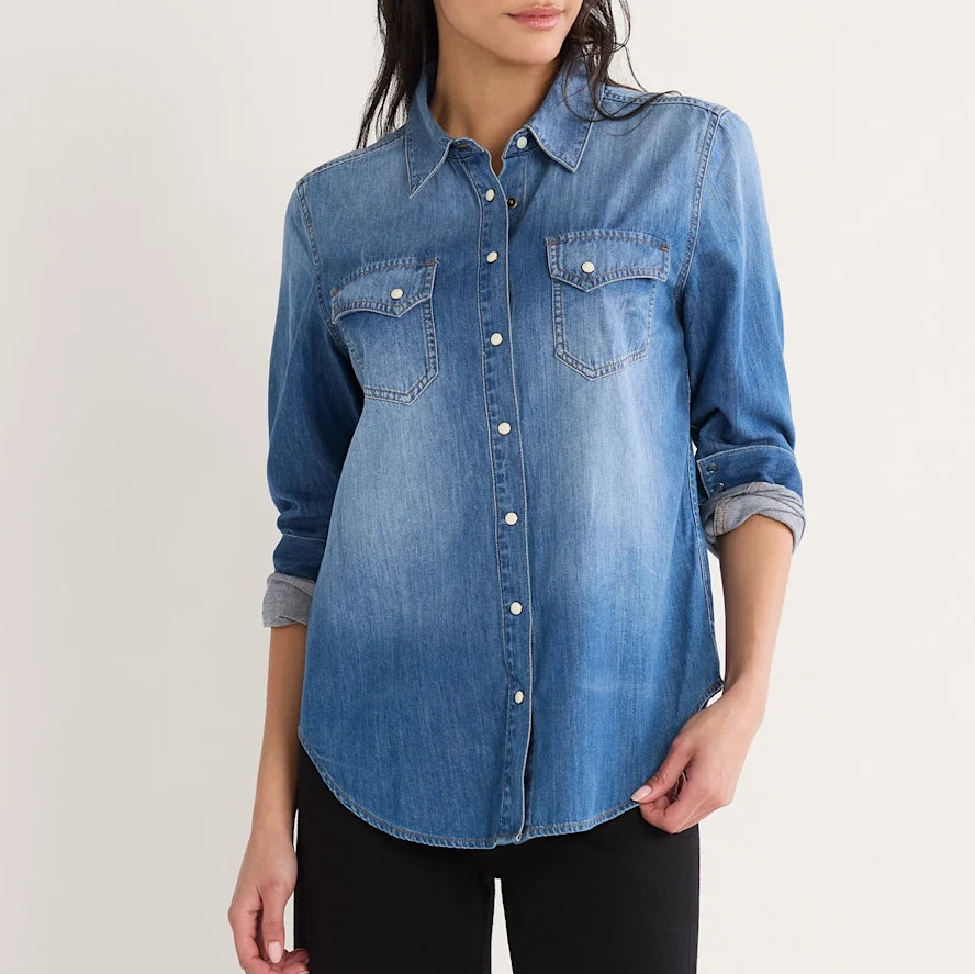 Women's Chambray Gambler Shirt - Medium Blue
