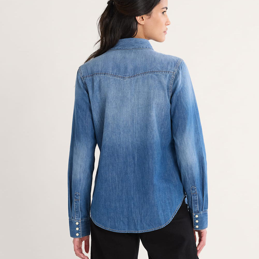 Women's Chambray Gambler Shirt - Medium Blue