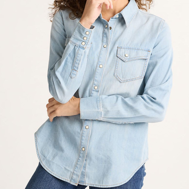 Women's Chambray Gambler Shirt - Light Blue