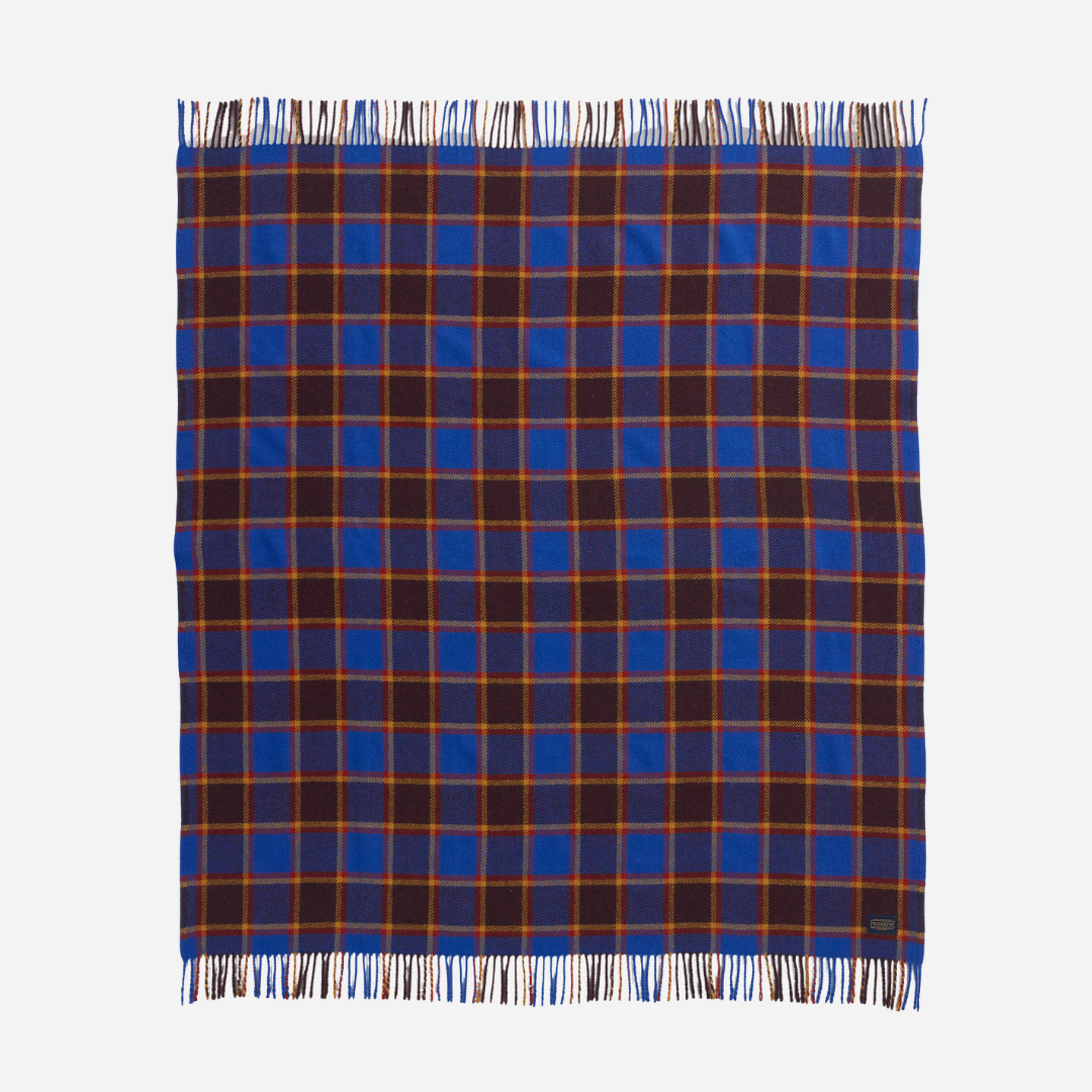 Eco-Wise Washable Throw - Maroon / Blue Check