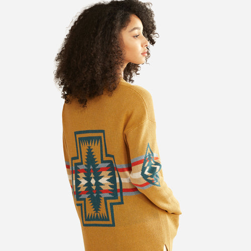 WOMENS SIERRA SPRINGS CARDIGAN - GOLDEN YELLOW MULTI HARDING