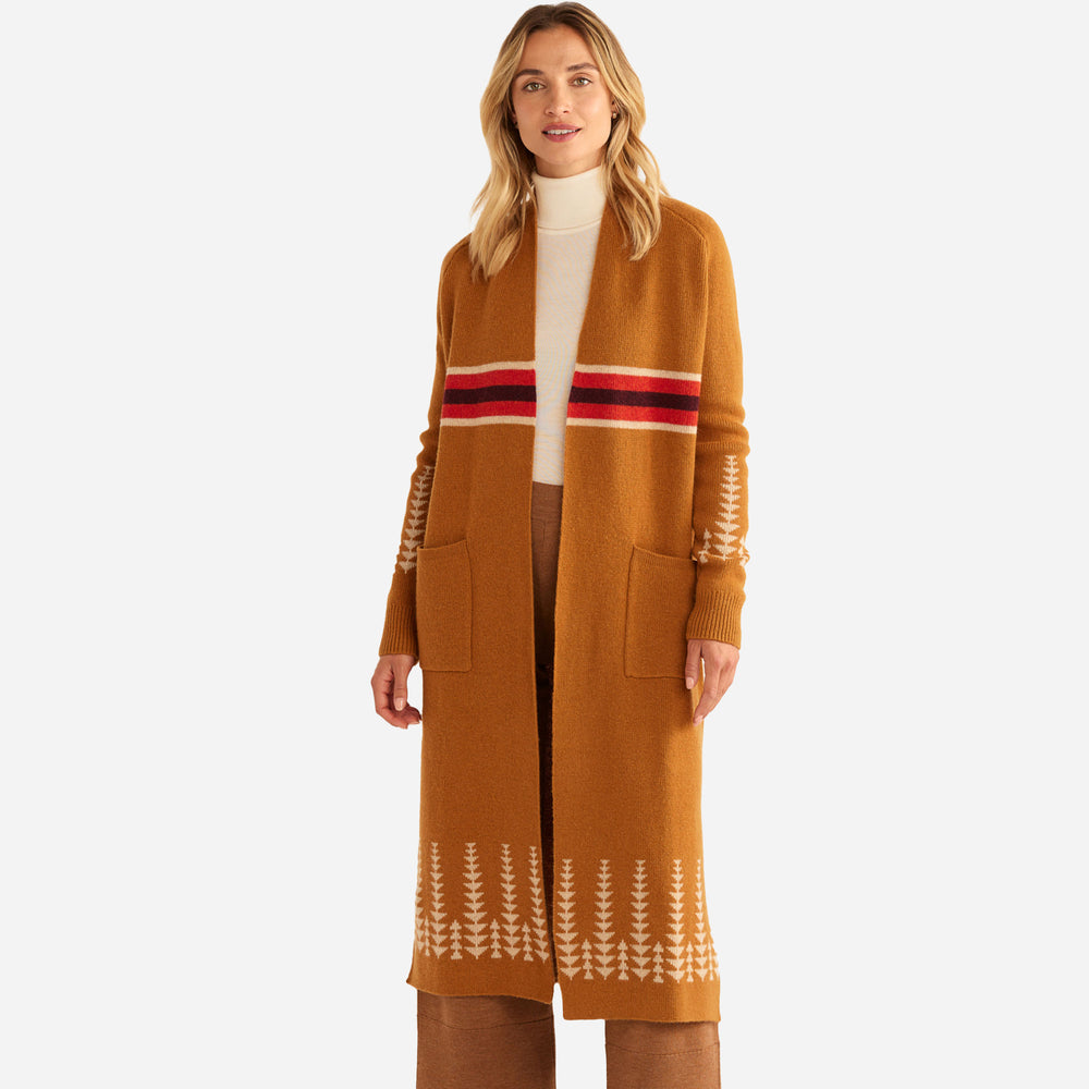 Long Duster Sweater - Medal Bronze Multi