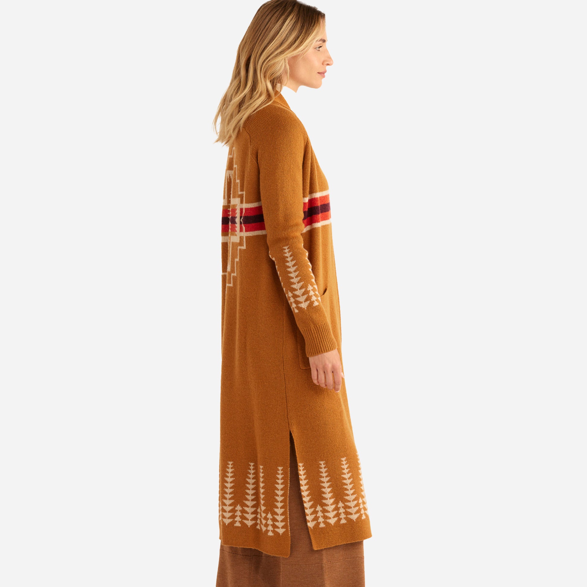 Long Duster Sweater - Medal Bronze Multi