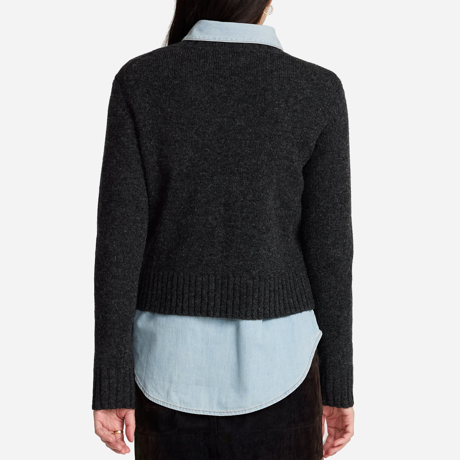 Women's Shetland Crew Knit - Black Heather