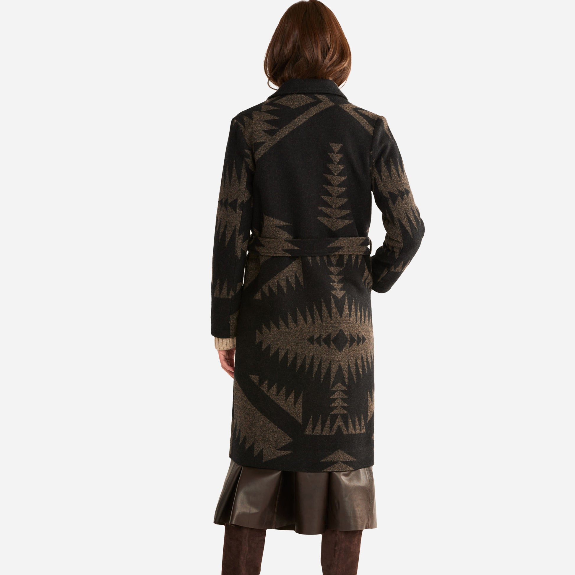 Womens Trench Coat - Black Mirror Lake