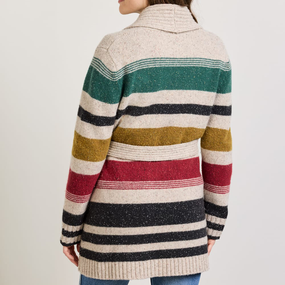 Women's Camp Stripe Cardigan - Ivory Multi Stripe