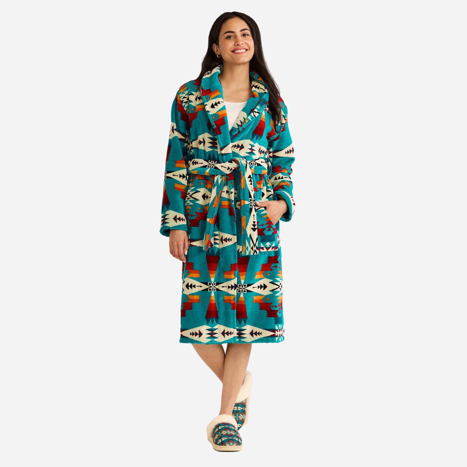 Womens Bath Robe - Tucson Turquoise