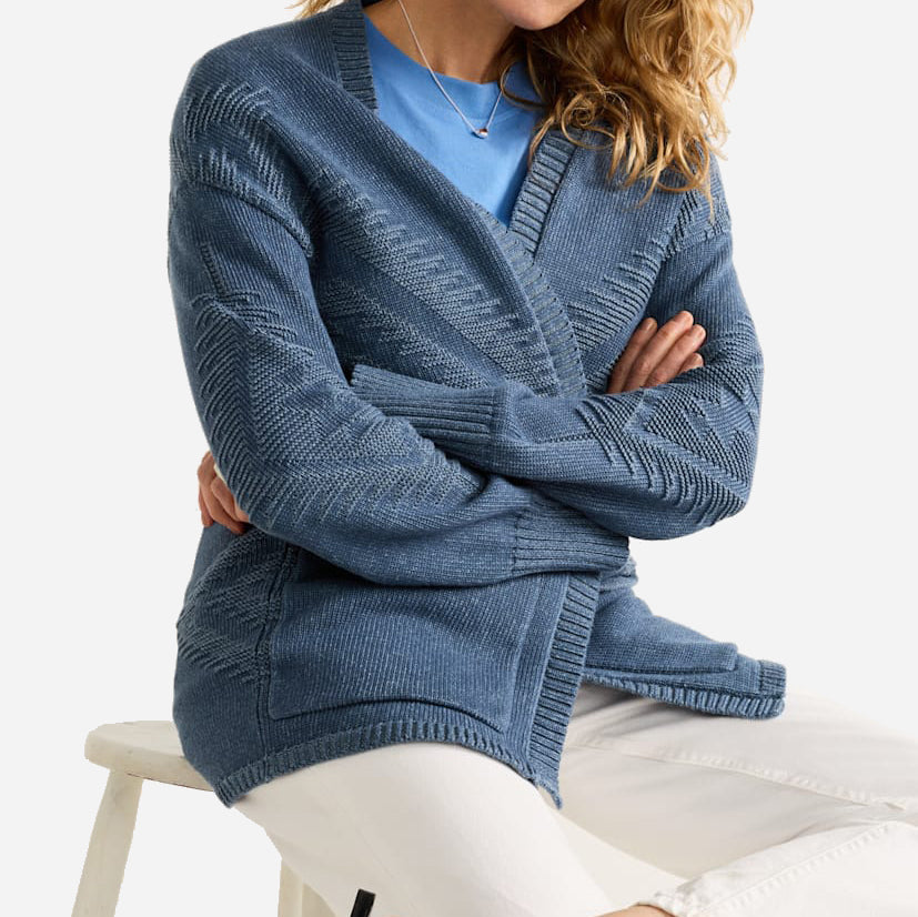 Women's Textured Sierra Springs Cardigan -  Navy
