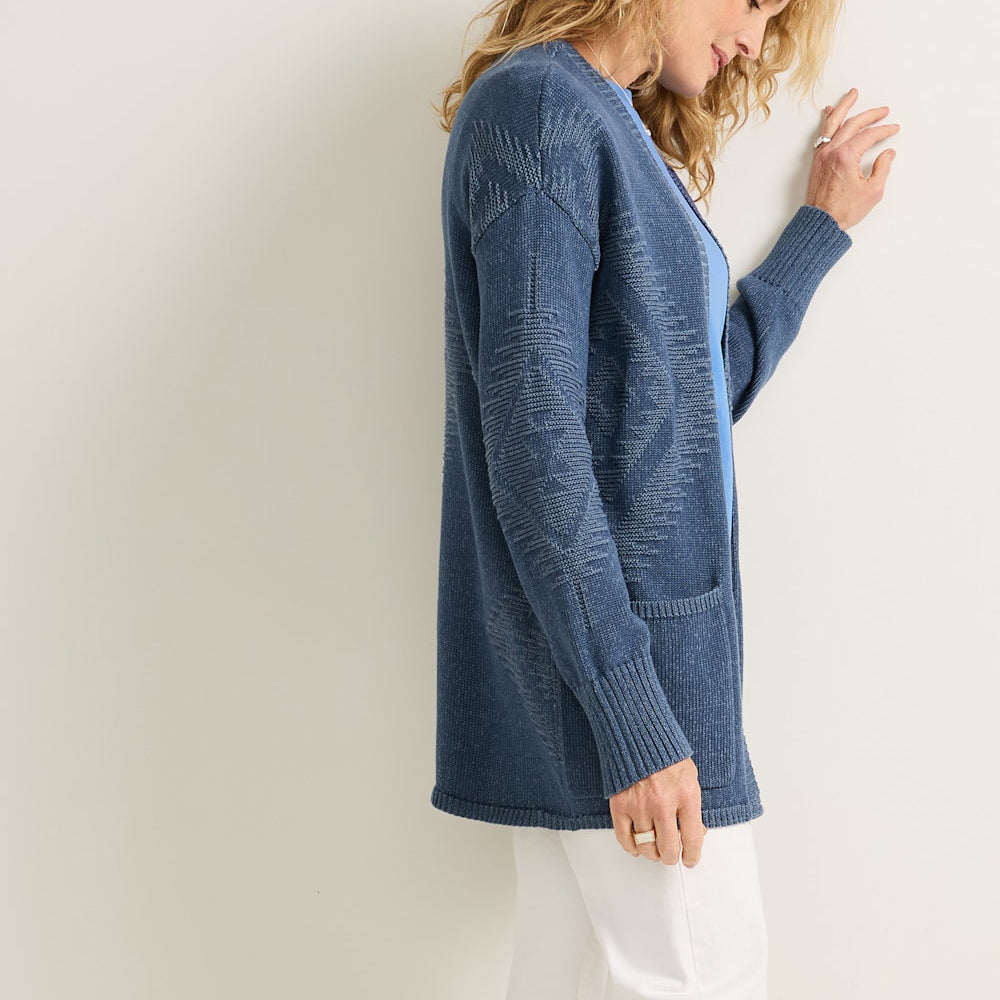 Women's Textured Sierra Springs Cardigan -  Navy