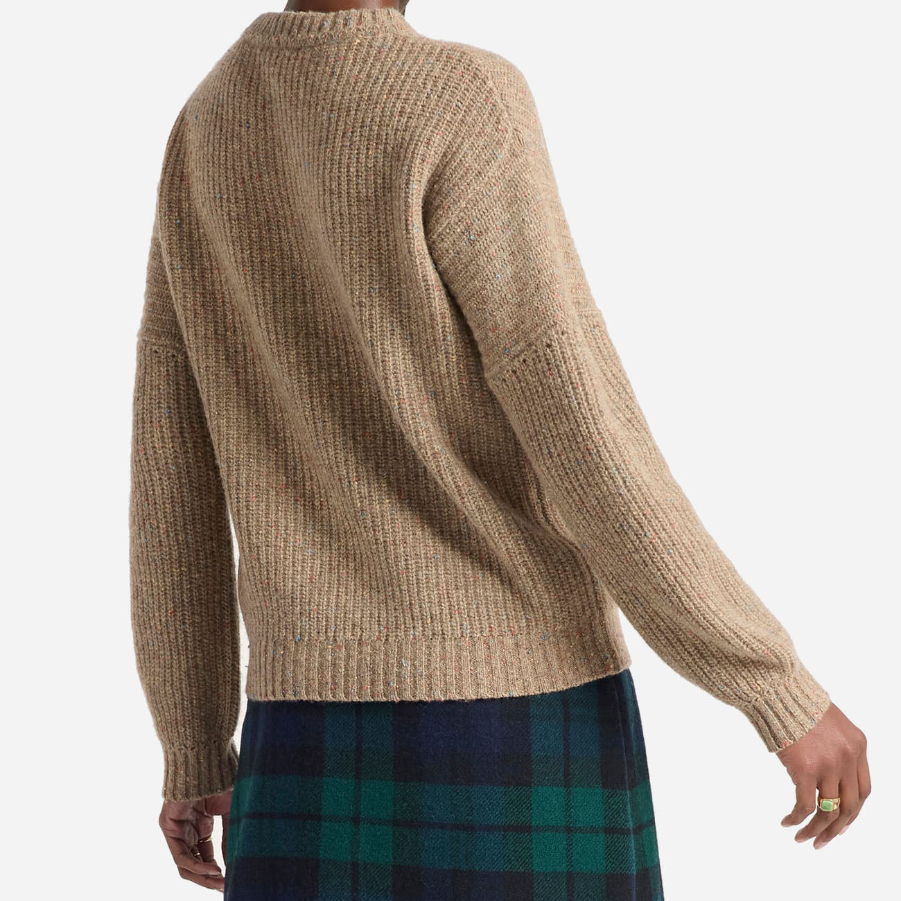 Womens Donegal Eyelet Sweater - Tan