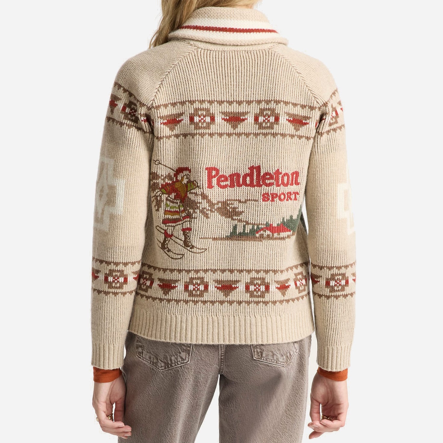 Womens Alpaca Lambswool Cardigan - Oatmeal Heather