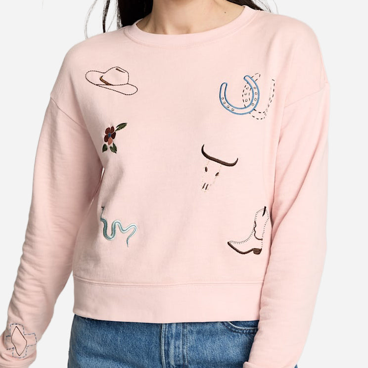 Womens Graphic French Terry Sweatshirt - Soft Rose