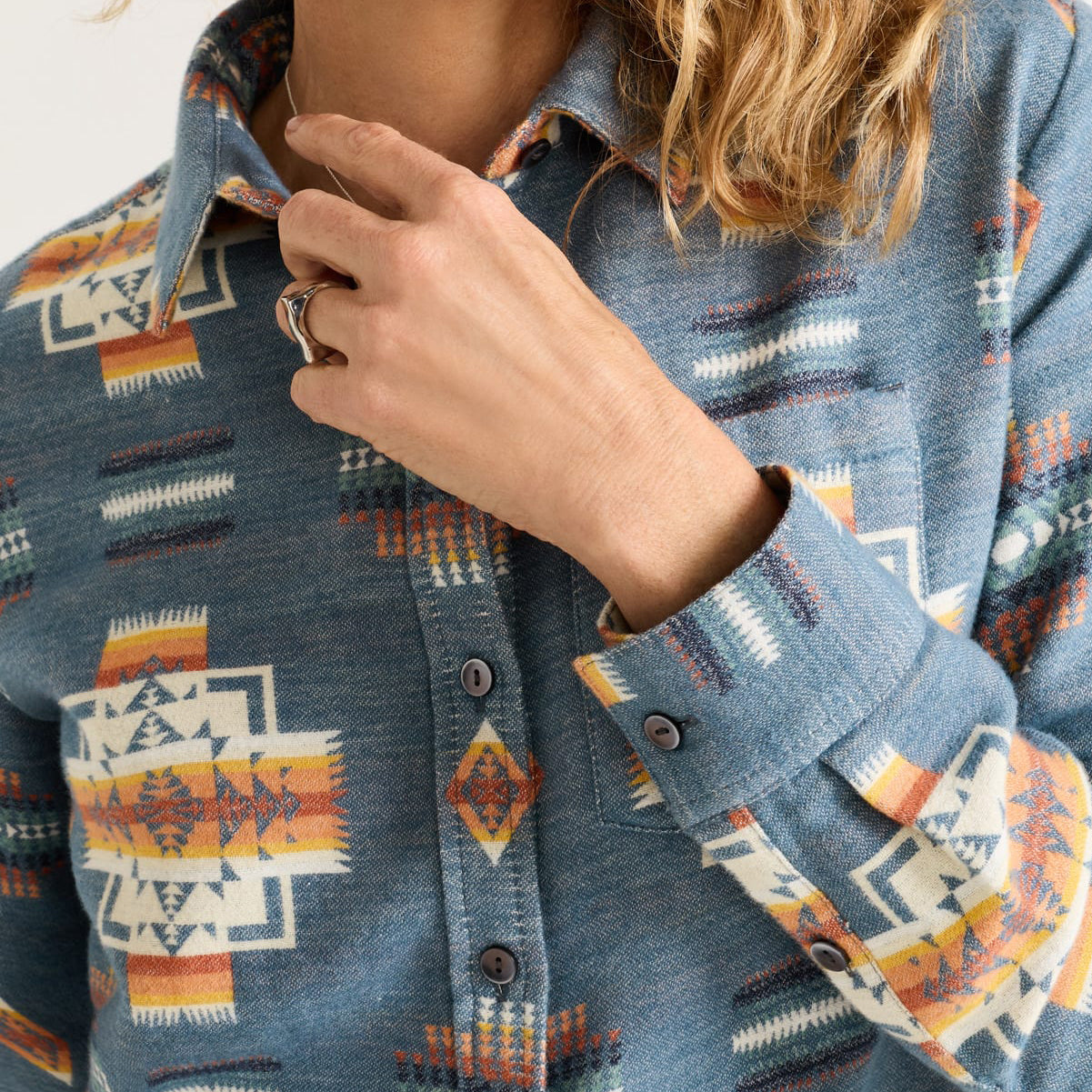 Womens Doublesoft Perfect Pocket Shirt - Blue Chief Joseph
