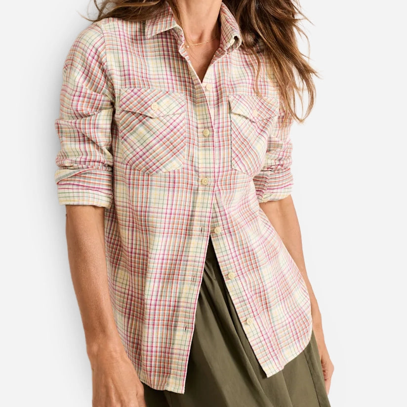 Womens Riley Shirt - Ivory Multi Plaid