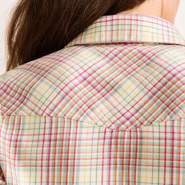 Womens Riley Shirt - Ivory Multi Plaid
