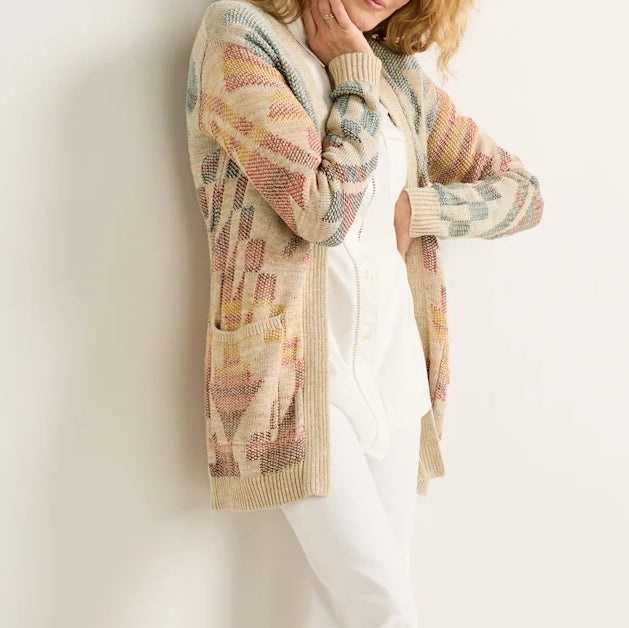 Women's Cheyenne Cotton Cardigan - Natural Multi