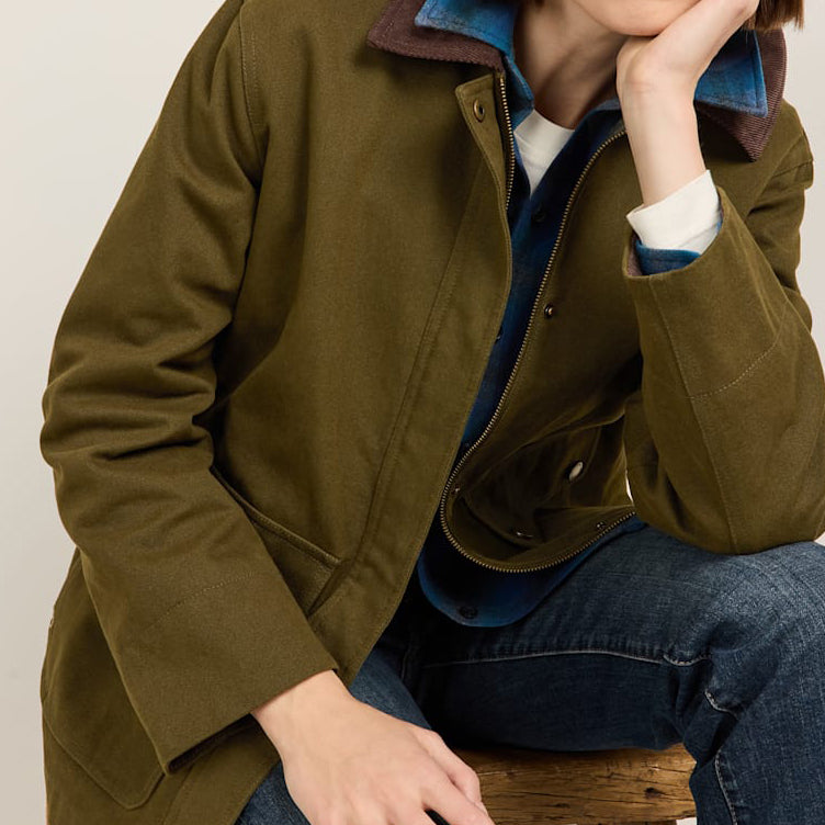 Women's Cascades Canvas Barn Coat - Dark Olive