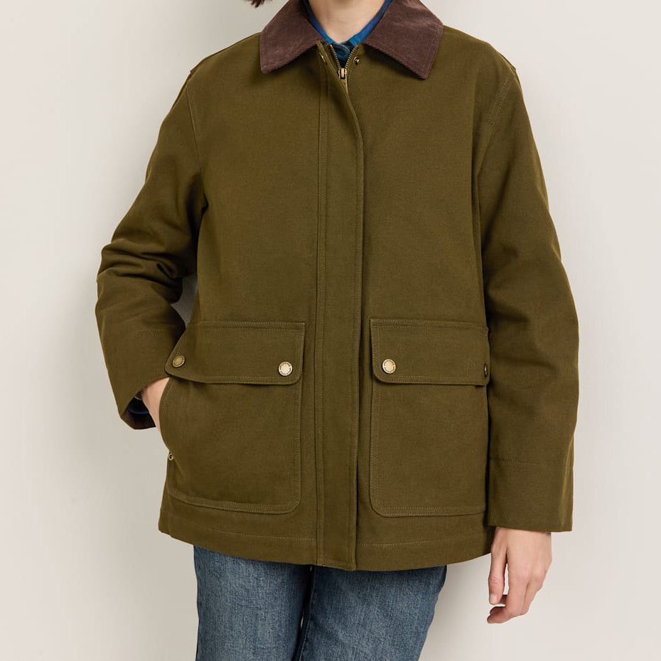 Women's Cascades Canvas Barn Coat - Dark Olive