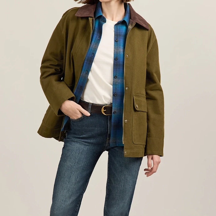 Women's Cascades Canvas Barn Coat - Dark Olive
