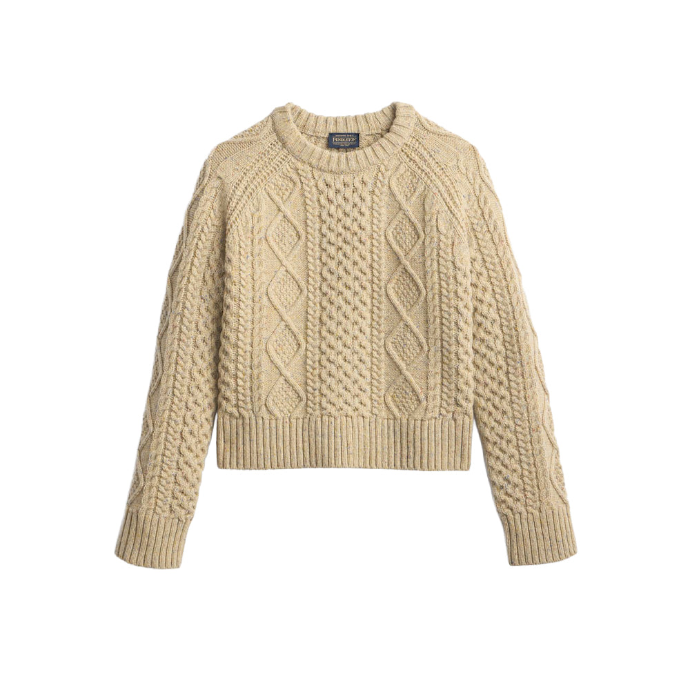 Women's Fisherman Pullover - Tan Donegal