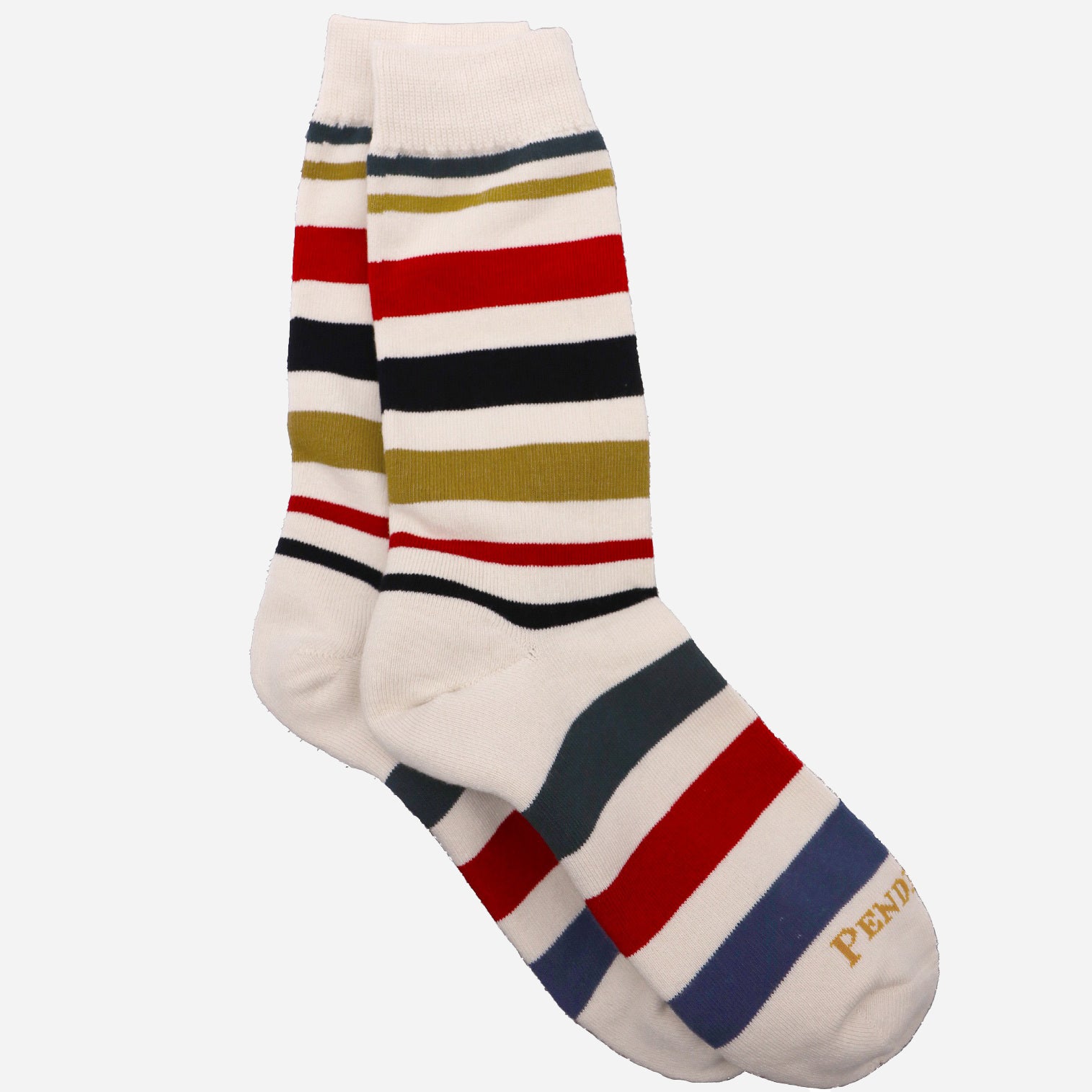 National Park Stripe Socks - Ivory