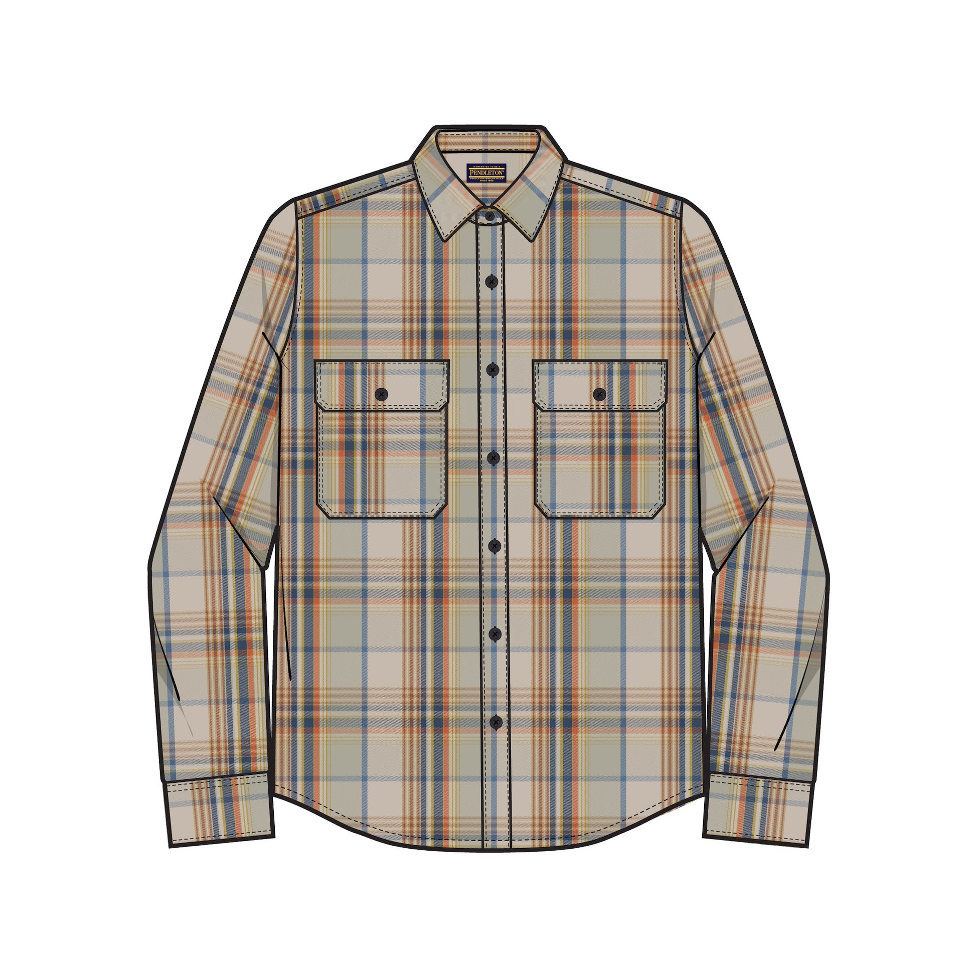 Arcadia Flannel Shirt - Khaki Multi Plaid