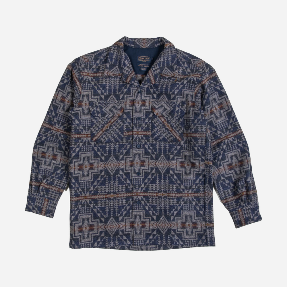 Jacquard Wool Board Shirt - Harding Trail Navy