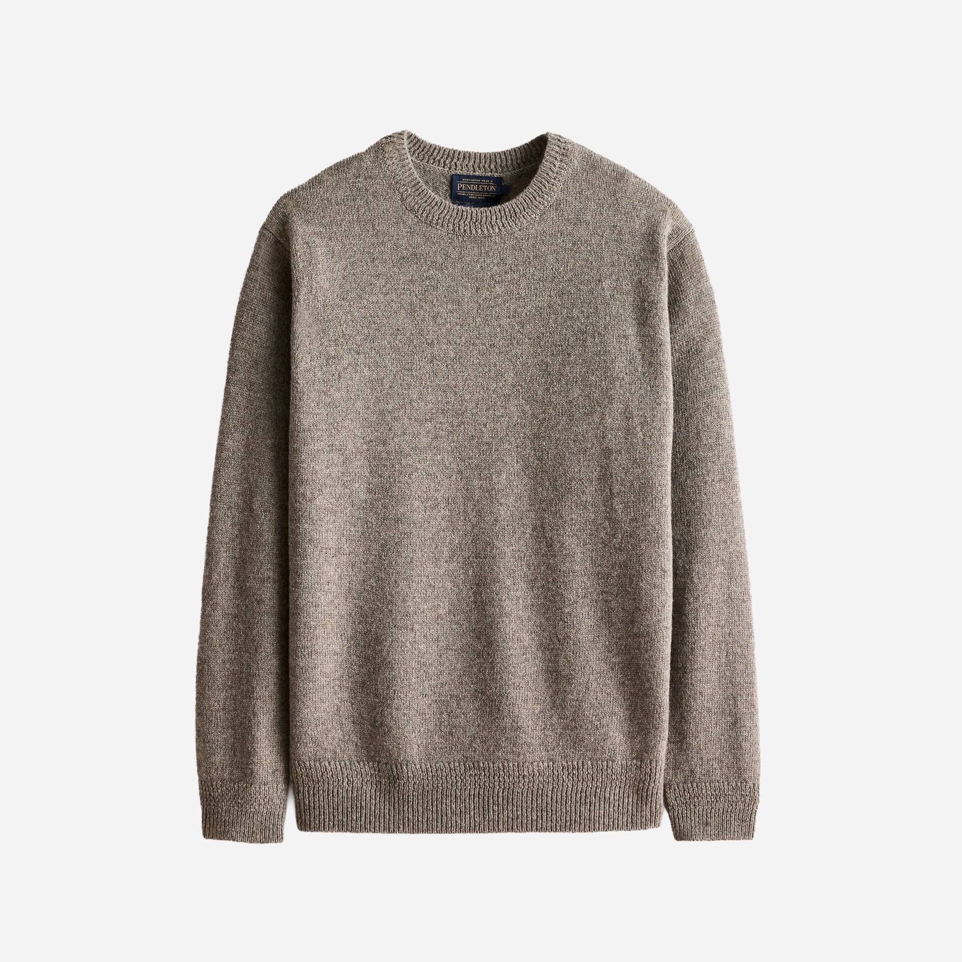 Shetland Wool Crew Sweater - Stone Heather