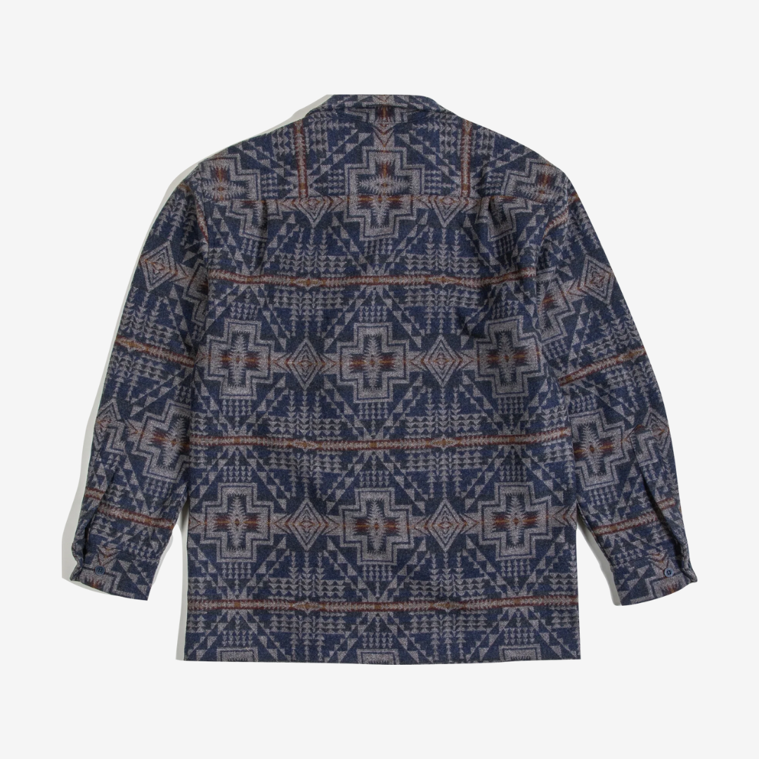 Jacquard Wool Board Shirt - Harding Trail Navy