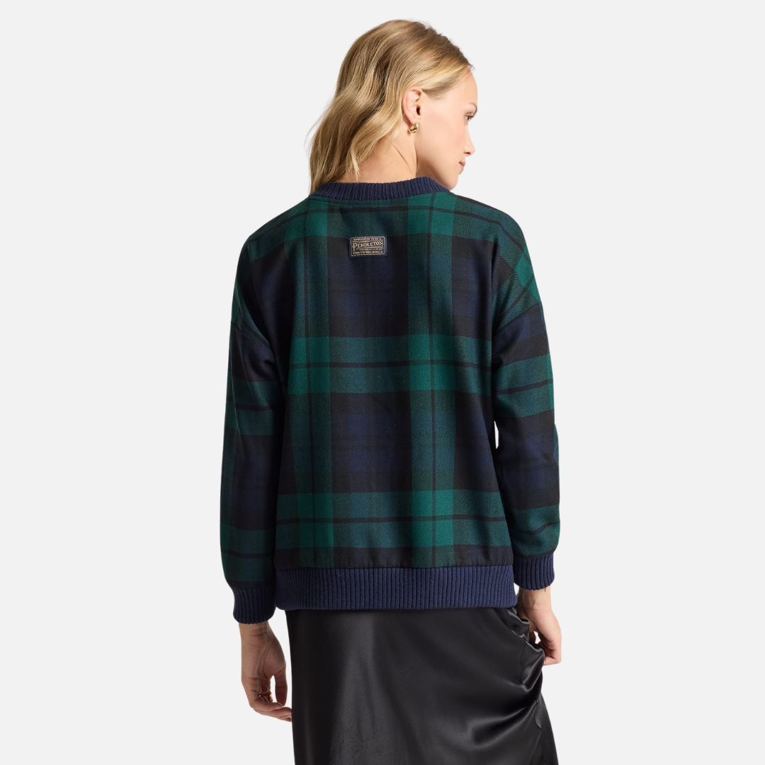 Womens Eagle River Cardigan - Black Watch Tartan