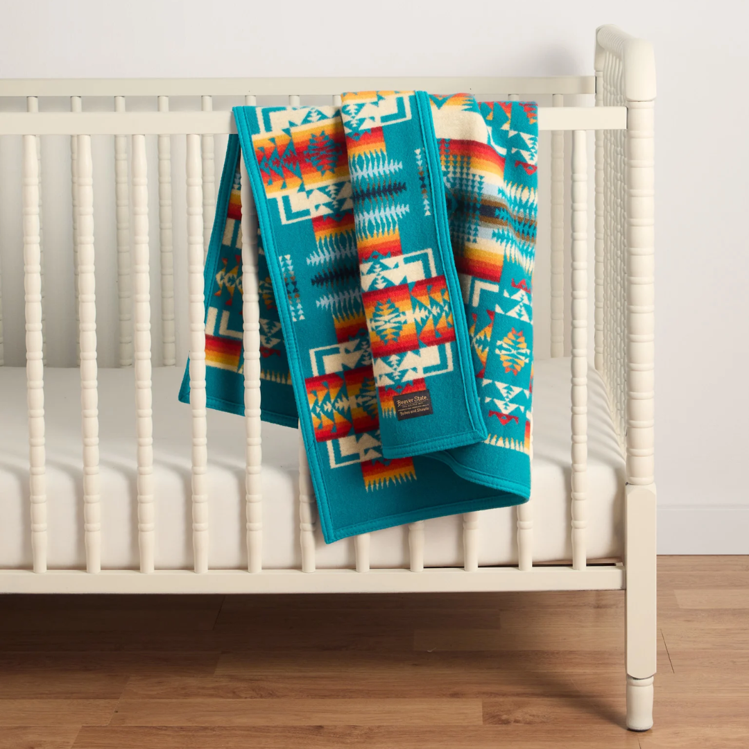 Chief Joseph Baby Blanket - Turquoise