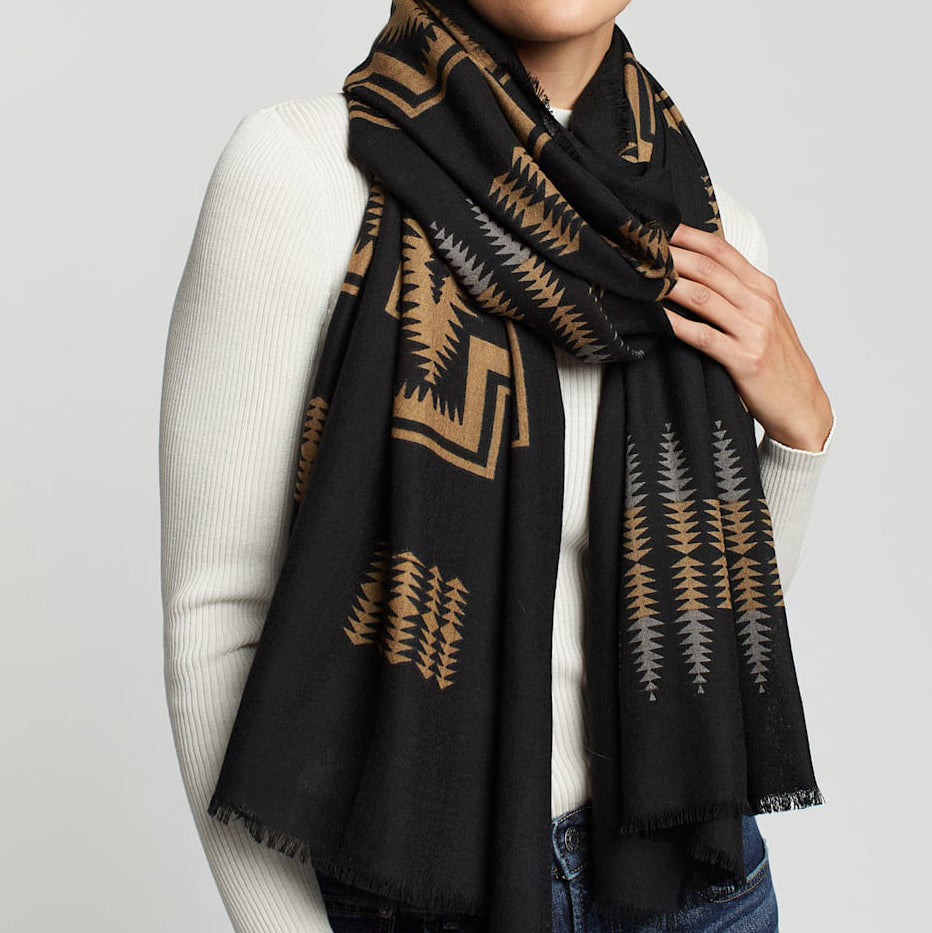 Oversized Featherweight Scarf - Harding Black