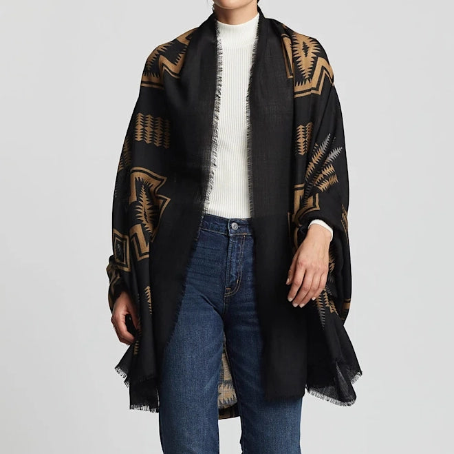 Oversized Featherweight Scarf - Harding Black