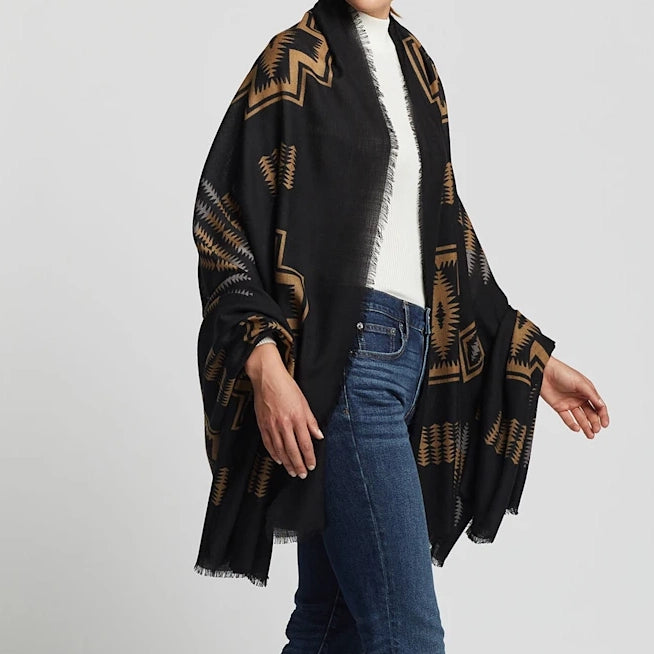 Oversized Featherweight Scarf - Harding Black