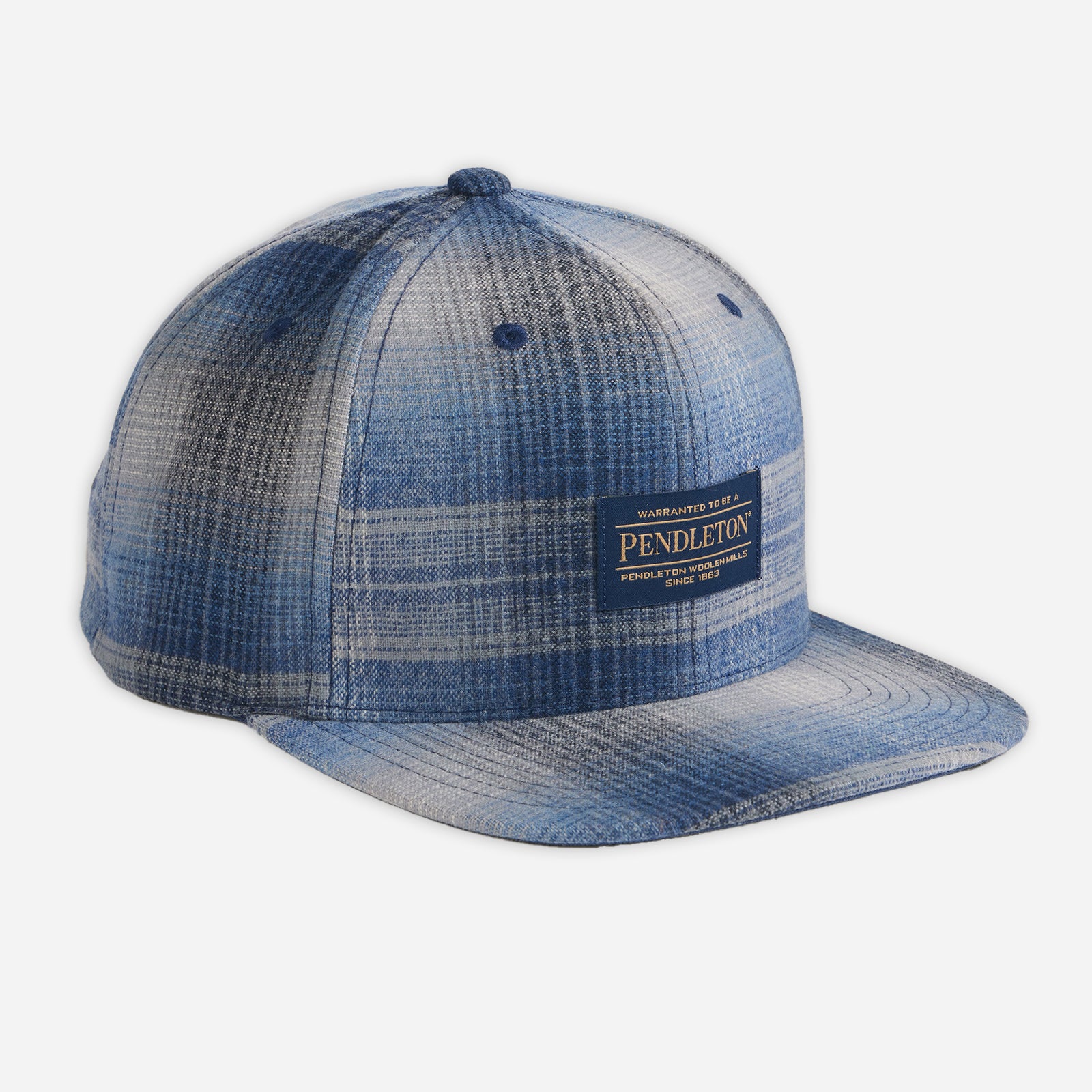 Wool Flat Brim Cap -  Grey/Navy Ombre