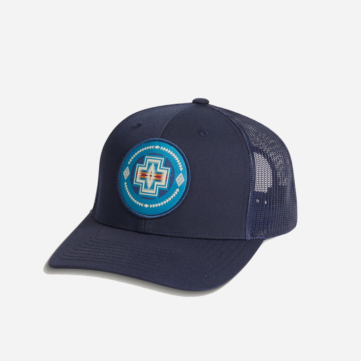 BURNISHED PATCH TRUCKER CAP - NAVY