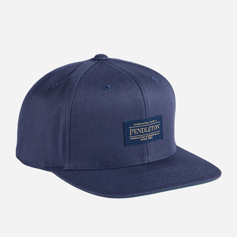 Logo Flat Brim Hat - Navy