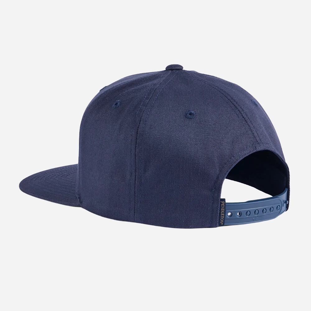 Logo Flat Brim Hat - Navy