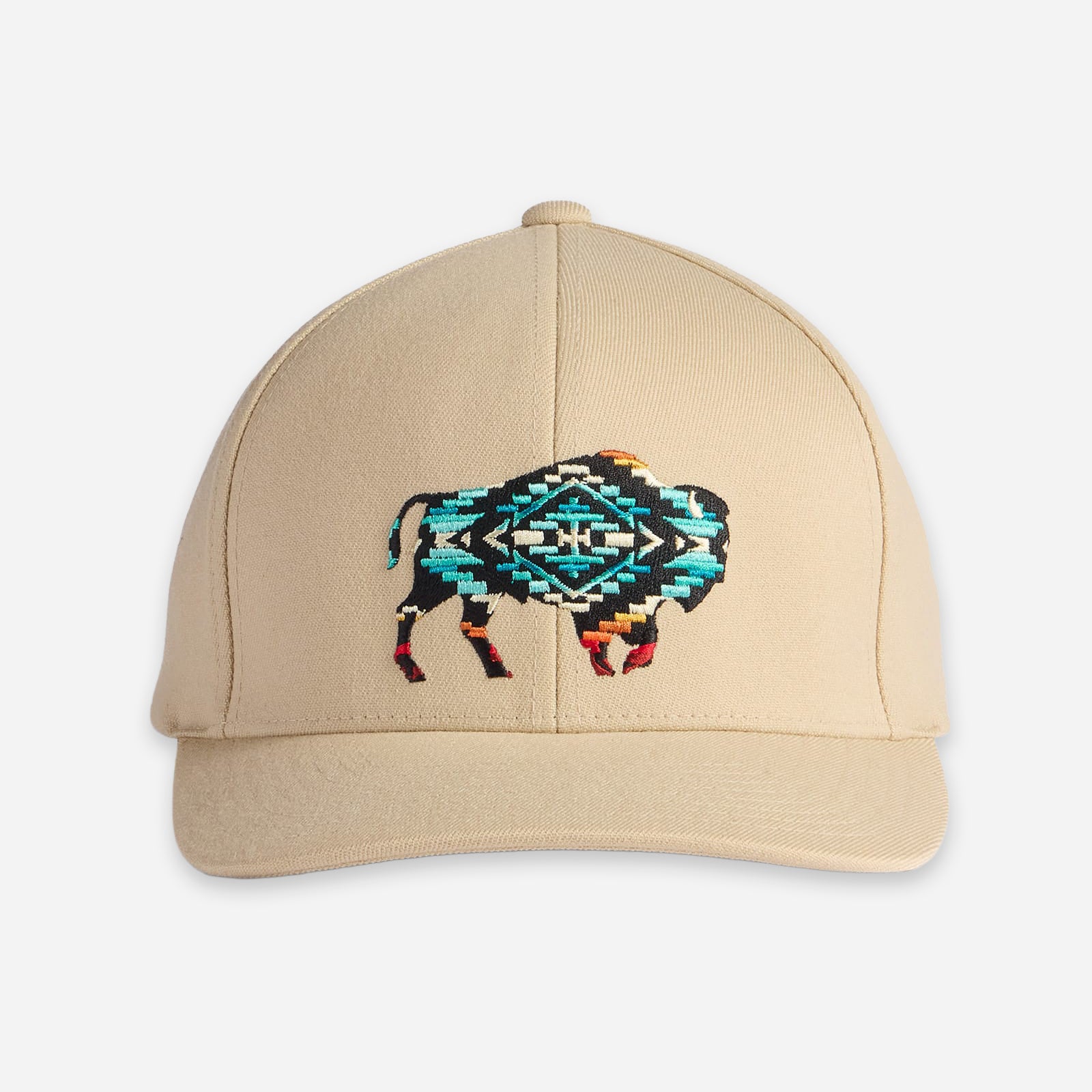 Embroidered Bison Cap - Cream