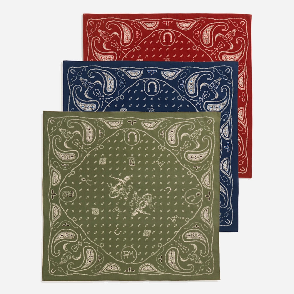 3 Pack Bandanas - Western Lasso Multi
